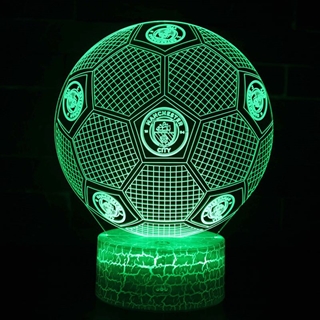 3D lampe med Manchester City fodbold – 16 farver – daempbar